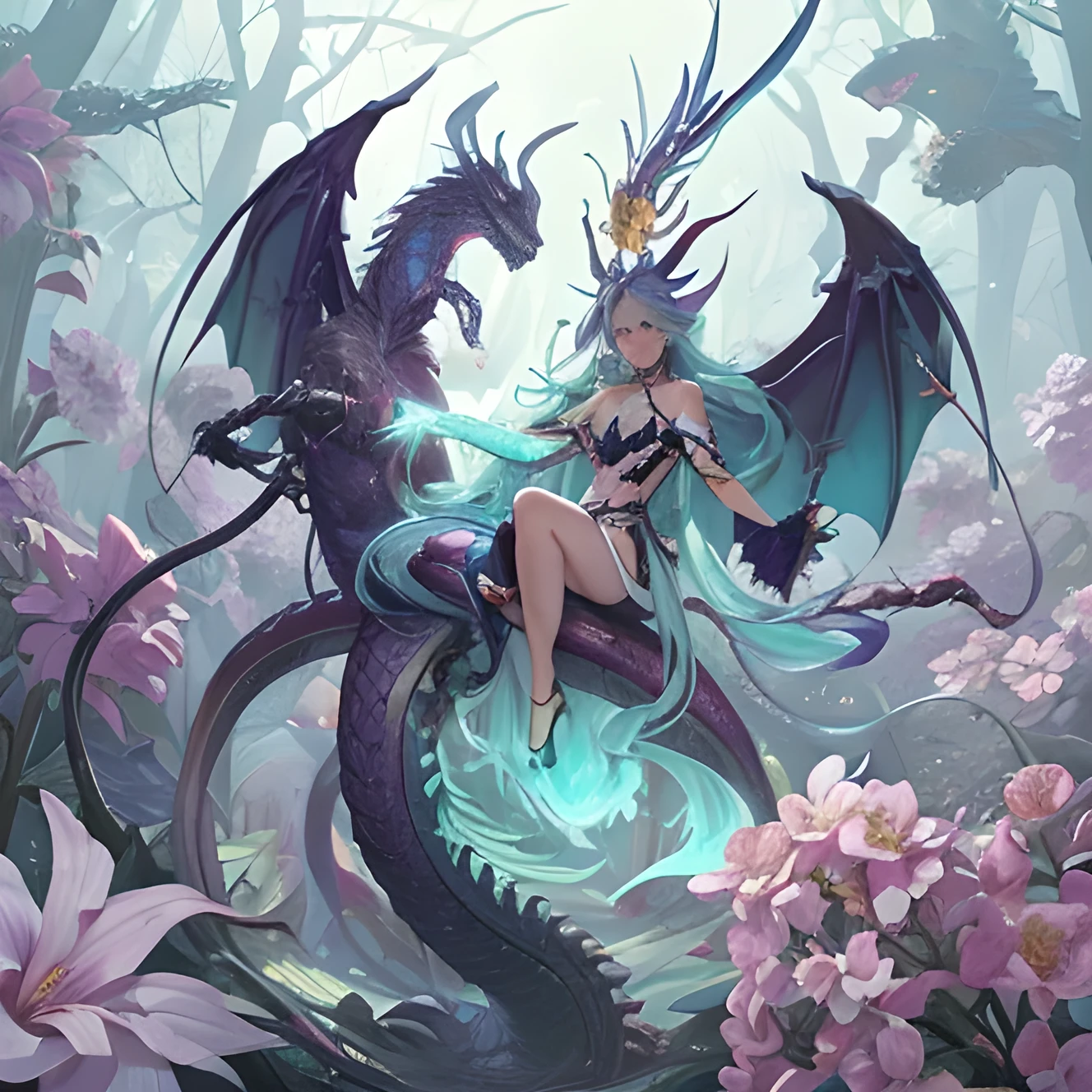 dragon, gorgeous, masterpiece, best quality, highres,4k, wallpaper, trace lights,, intricate, detailed, BREAK magicle, particle, constelations, stardust, cosmos, ((flower)), cozy peace,peaceful, (((no_humans)))