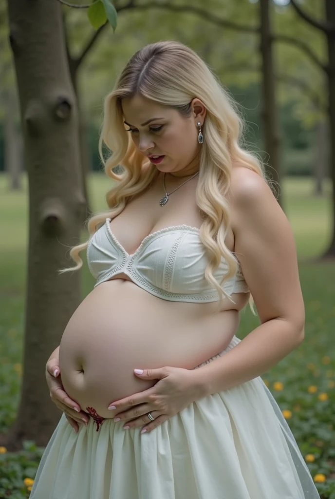 Pregnant women、Caucasian、Blonde、sit