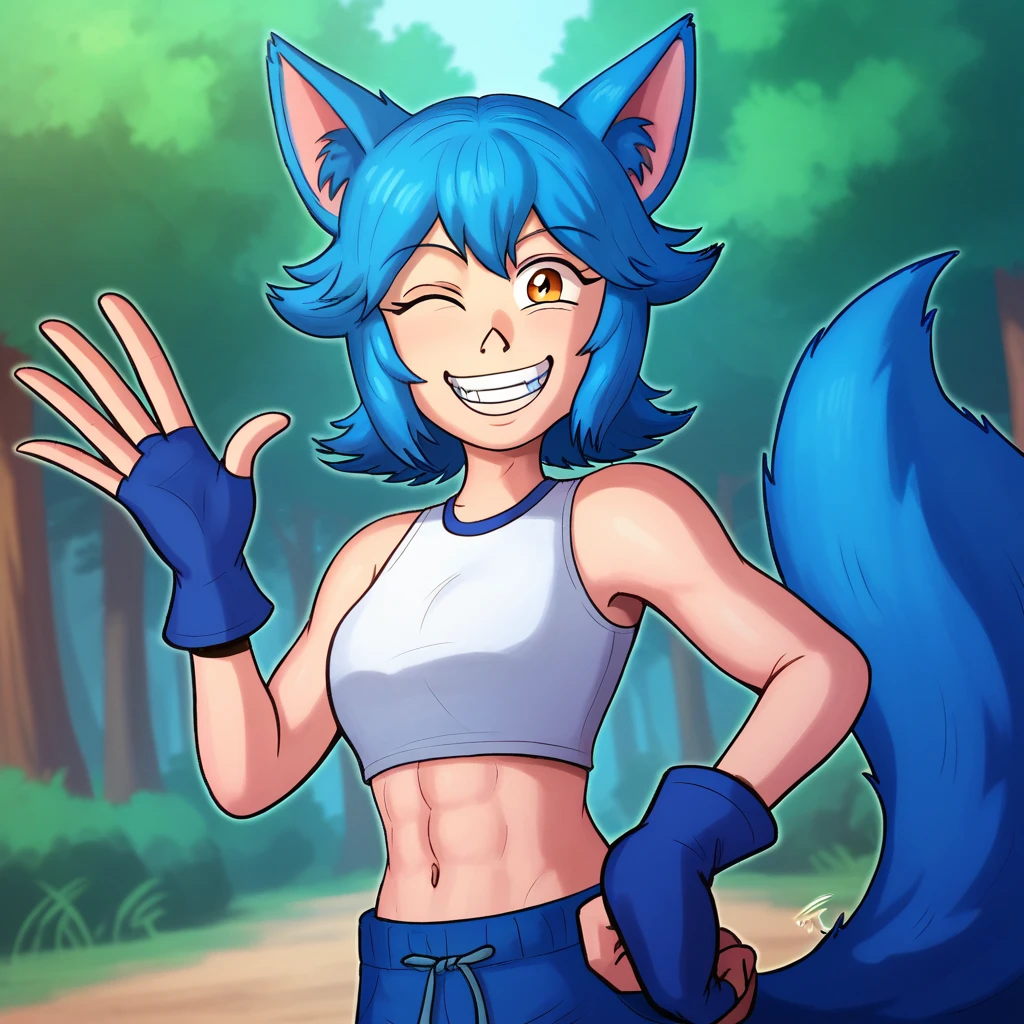 Jenny from Bloody Roar Game, Anthro female, slim, athletic, highly detailed