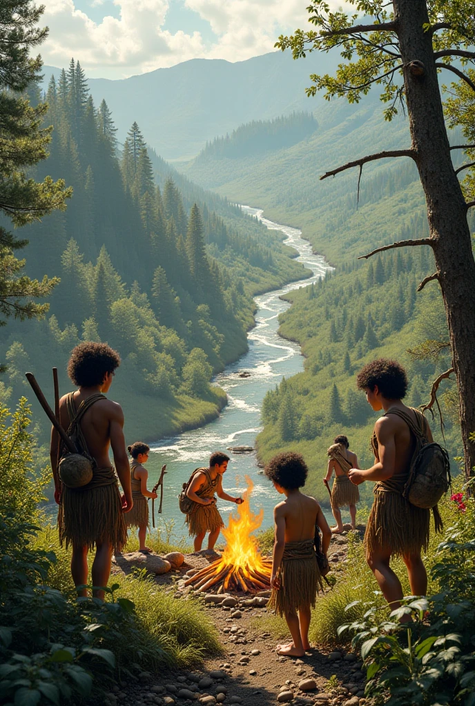 Cave: A cave woman breastfeeds her  while her husband and two litts look on. Perfect Composition Beautiful Intricate Details Amazingly Detailed Artstation Octane Render Trend 8k Artistic Photography Photorealistic Concept Art Soft Natural Volume Cinematic Perfect Light Chiaroscuro Award Winning Masterpiece of Photography, perfect composition, beautiful detailed intricate insanely detailed octane render trending on artstation, 8 k artistic photography, photorealistic concept art, soft natural volumetric cinematic perfect light, chiaroscuro, award - winning photograph, masterpiece, oil on canvas, raphael, caravaggio, greg rutkowski, beeple, beksinski, giger