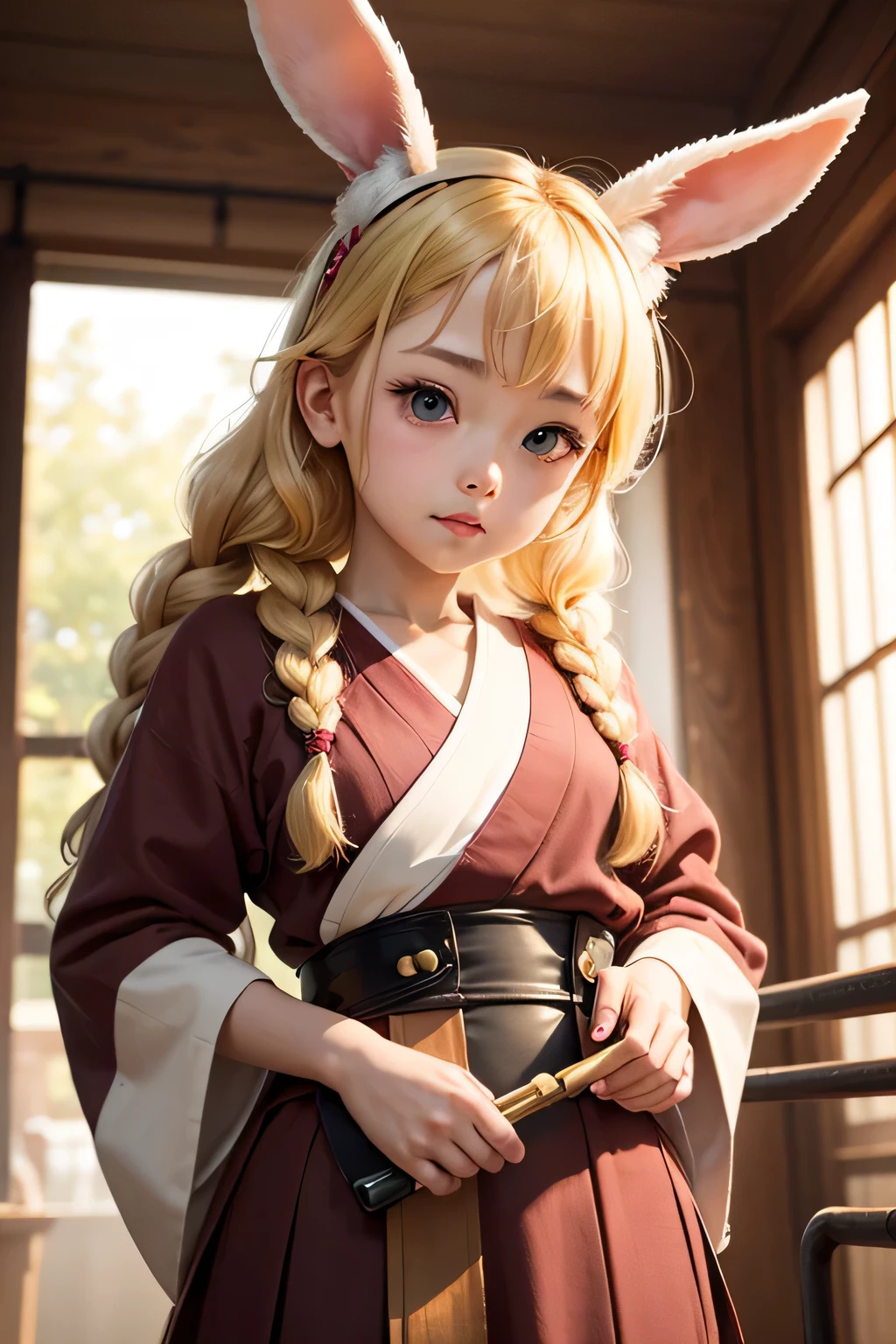 Anime Baby Chibi Cute,Birth of knotted hair,antique hair accessories,Japanese garden.