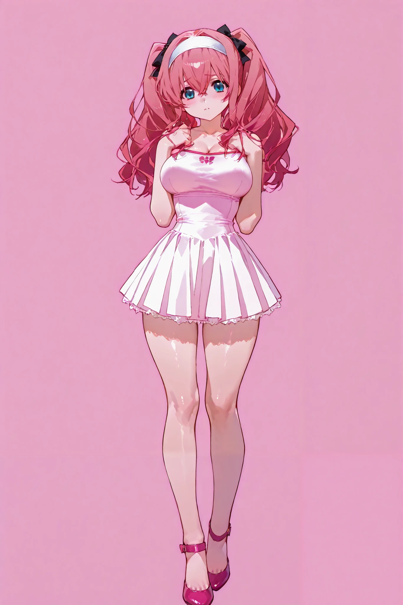fumica sagisawa , blue eyes, black hair, hairband , long hair, hair over eyes, petite woman、impregnation、 ((Sensational school uniform costumes、 pleated skirt、Pantyhose))、(bright pink simple background:1.6),
Slim waistline、 ((thick thighs))、Large Breasts、shiny skin, (Droopy eyes),
masterpiece, best quality, newest, absurdres, highres ,((comic、Speak bubble、text、Multi view, Multi frame 、Various angle、Various poses、Various positions)), (throw, sitting, full body), (from side, standing doggy sex), (open legs, cum in puss)), (((((nsfw))))), ((wail, cry, sobbing, streaming tears, Lots of tears、 fearful face outdoors、 seducing on the beach))、