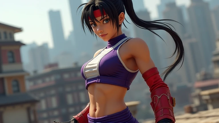 score_9, score_8_up, score_7_up, score_6_up, h3wl3tt, naked girl, Juri Han, sitting on a tank, big tank, purple eyes, black hair, bangs, hair horns, multicolored hair,streaked hair, makeup, lipstick, leaning forward, very cute body, slim body , wild face, dashing smile, wild pose, skinny slender girl, Spread legs, spread legs , leaning forward , tank with graffiti paint, Purple tank, tilted head, fingerless gloves,multiple belts, collar, spiked bracelet, aqua nails, chaps, baggy pants,toeless legwear,jacket, tank cannon pointing at viewer, warfare, on a battleground, smoke, soldier uniform, helmet, illustration style, comic book cover style, low perspective, dramatic angle. Title says ""Juri Han""