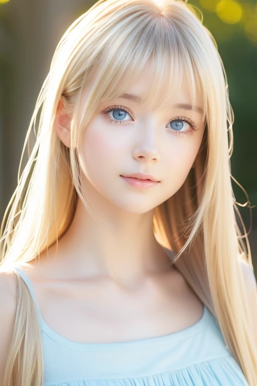 幻想的な空間に佇むbeautiful女性, White and gold tight micro dress, 8k, {{masterpiece}}, highest quality, expensive quality:1.4), {{[[Front view}}, eye_touch,Multiple photo poses)]], Very cute face, and very pretty eyes, Cute Images, Cute Images, {{Half Body}}, {{{{{{{{Long legs}}}}}}}}, {{{{Slim and sexy body}}}}, {{{{{{背のexpensive女性}}}}}}, {{height: 177cm}}, alone, beautiful, Lovely, Adorable, Pale skin, {{18〜22 year old German woman}}, look beautiful German girl and blue eyes or green eyes with platinum blonde hair color), Scandinavian German girl, {{{{{{{{{{Half Girl}}}}}}}}}}, {{{{{{{{{{expensive_all}}}}}}}}}},Large Breasts 、Cleavage