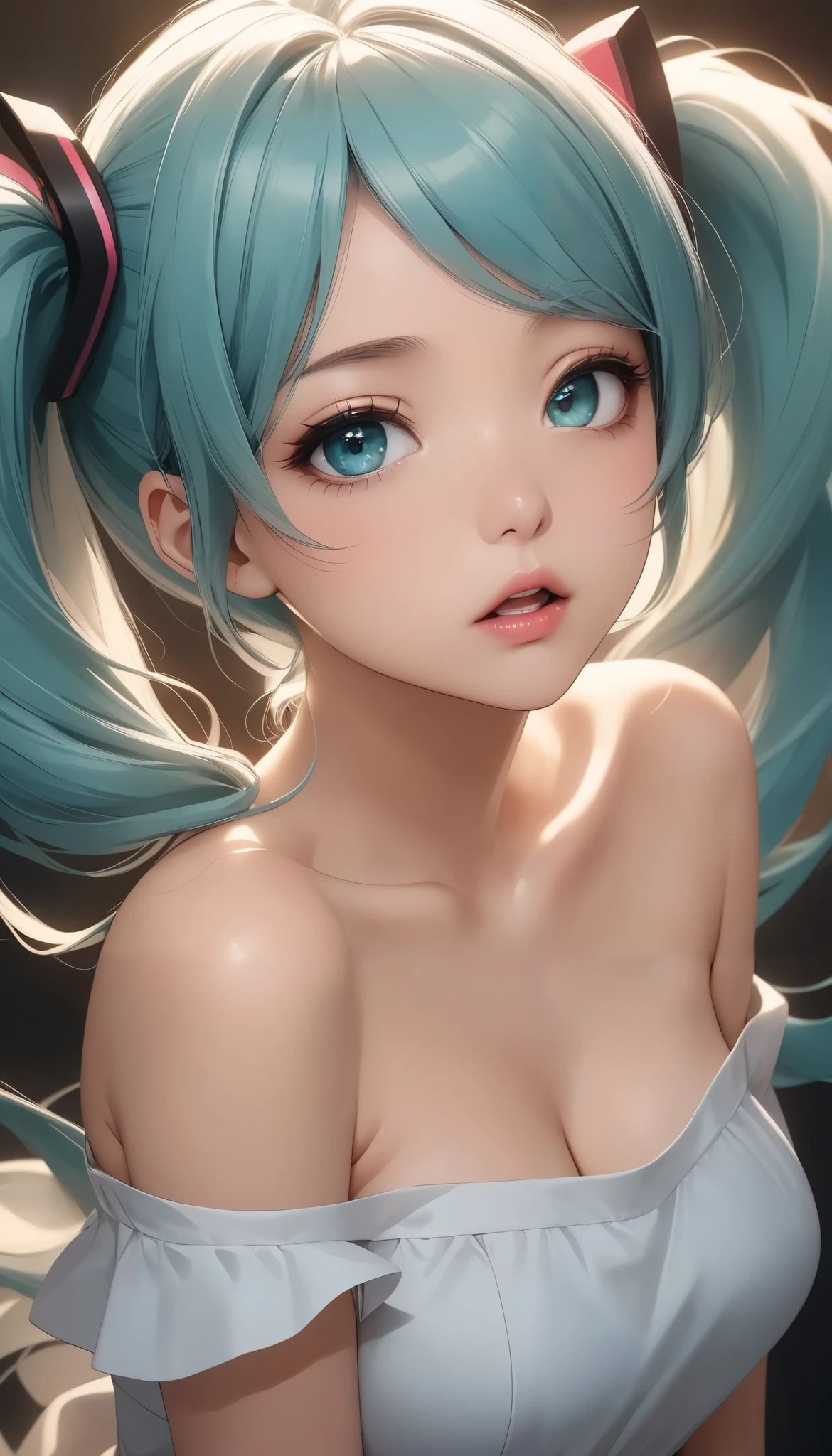 deepthroat, girl eating ice-cream,  face stained, hatsune miku, sucking ice-cream,  (8k, RAW photo, best quality, ultra high res, photorealistic, masterpiece, ultra-detailed, Unreal Engine)