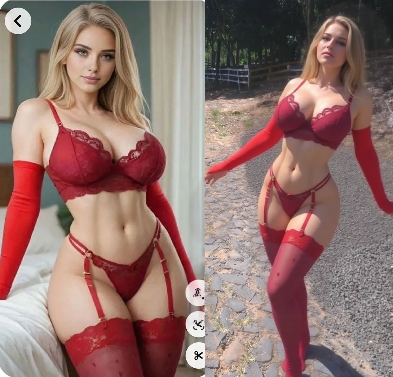 1girl, (Blue Eyes), (smiling :1.2), ((red thong :1.3)), (Sana Minatozaki), wide hips, (thin waist :1.2), Big tits, (big ass :1.2), (round ass), (toned legs :1.2), (Best Quality, 8k, Masterpiece: 1.3), Clear Focus: 1.2, Perfect Body Beauty: 1.4, strong abs, Highly detailed face and skin texture, detailed eyes, double eyelids, (blond long straight hair :1.2), standing, dynamic pose showing her ass, view from back, in a living room