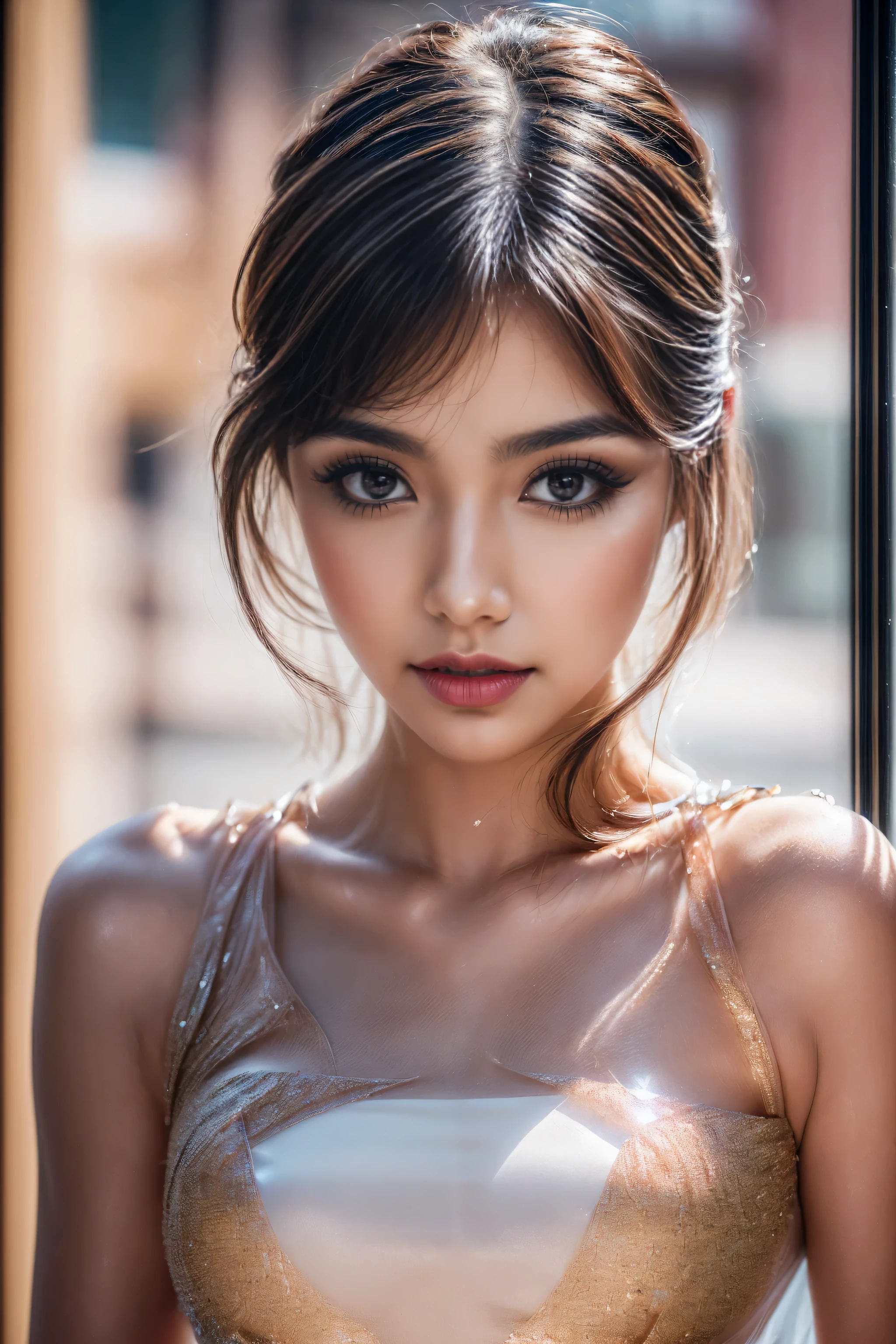(best quality,4k,8k,highres,masterpiece:1.2),ultra-detailed,(realistic,photorealistic,photo-realistic:1.37),adulthood,beautiful detailed eyes,beautiful detailed lips,extremely detailed eyes and face,longeyelashes,mature woman,tall muscular man,dark theme,magic alley,foam,rainbow sunlight,underwater,mirror,floating glass sheet,rainbow light,bubble swirls,whirlwind of wind,aurora,fantastical landscape,starlight around the characters,universe tattooed,naked on the upper body,unicorn tattoo