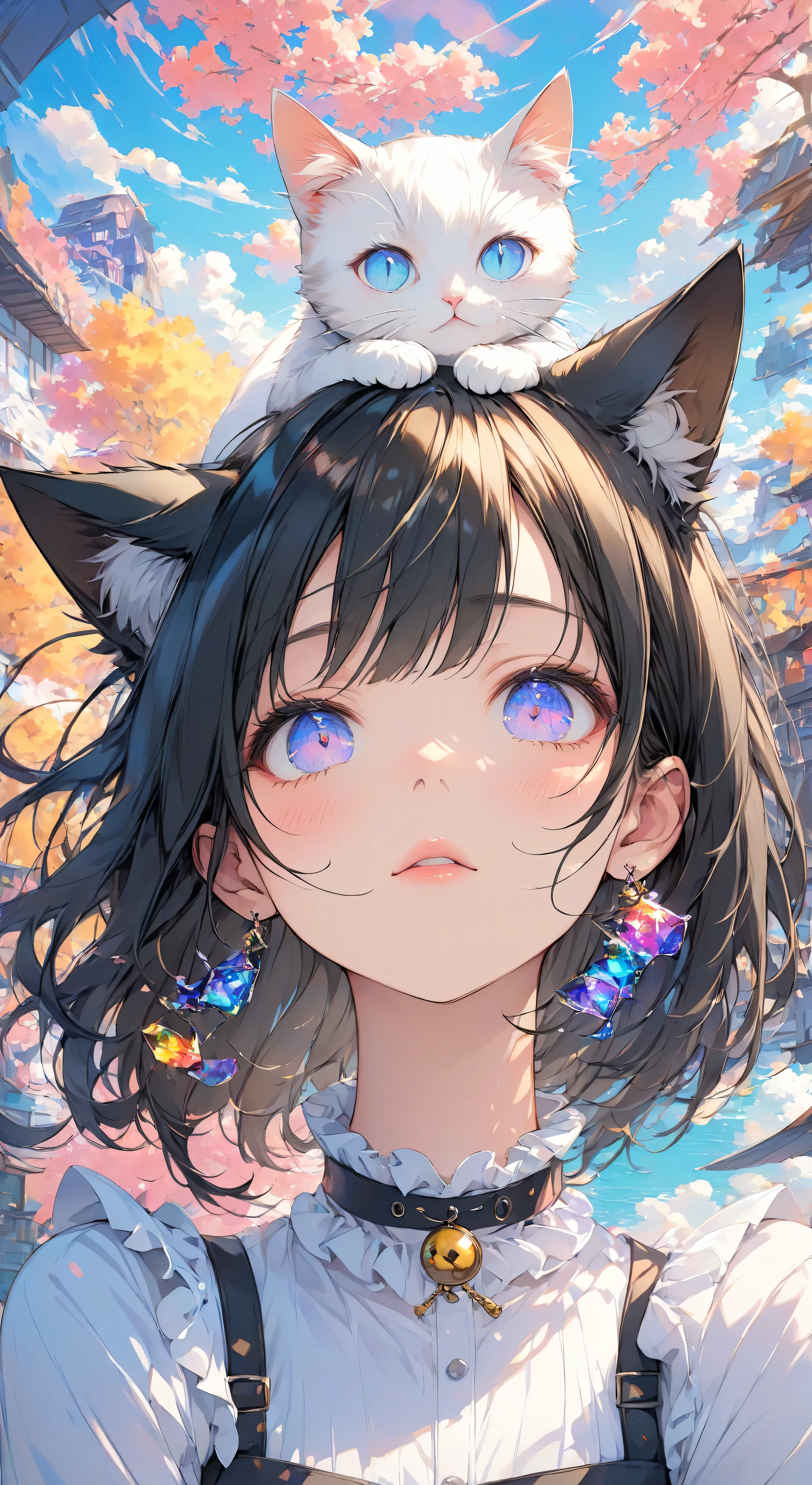  Masterpiece,  high quality,  high resolution, 16k,  colorful、 hyperreality 、Makifu Shinkai illustrations,  exquisite background ,  I'm a cat 