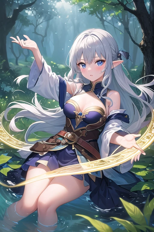 Bikini-clad women、Long hair、Woman holding a sword, Elf Girl, Anime Goddess, Extremely detailed Artgerm, , keqing from Genshin Impact impact, Top rated on Pixiv, Cute anime girl in a beautiful skirt, Popular on artstation pixiv, Charming Elf Princess Knight, Fairy Queen, Genshin Impact, Attractive anime girl