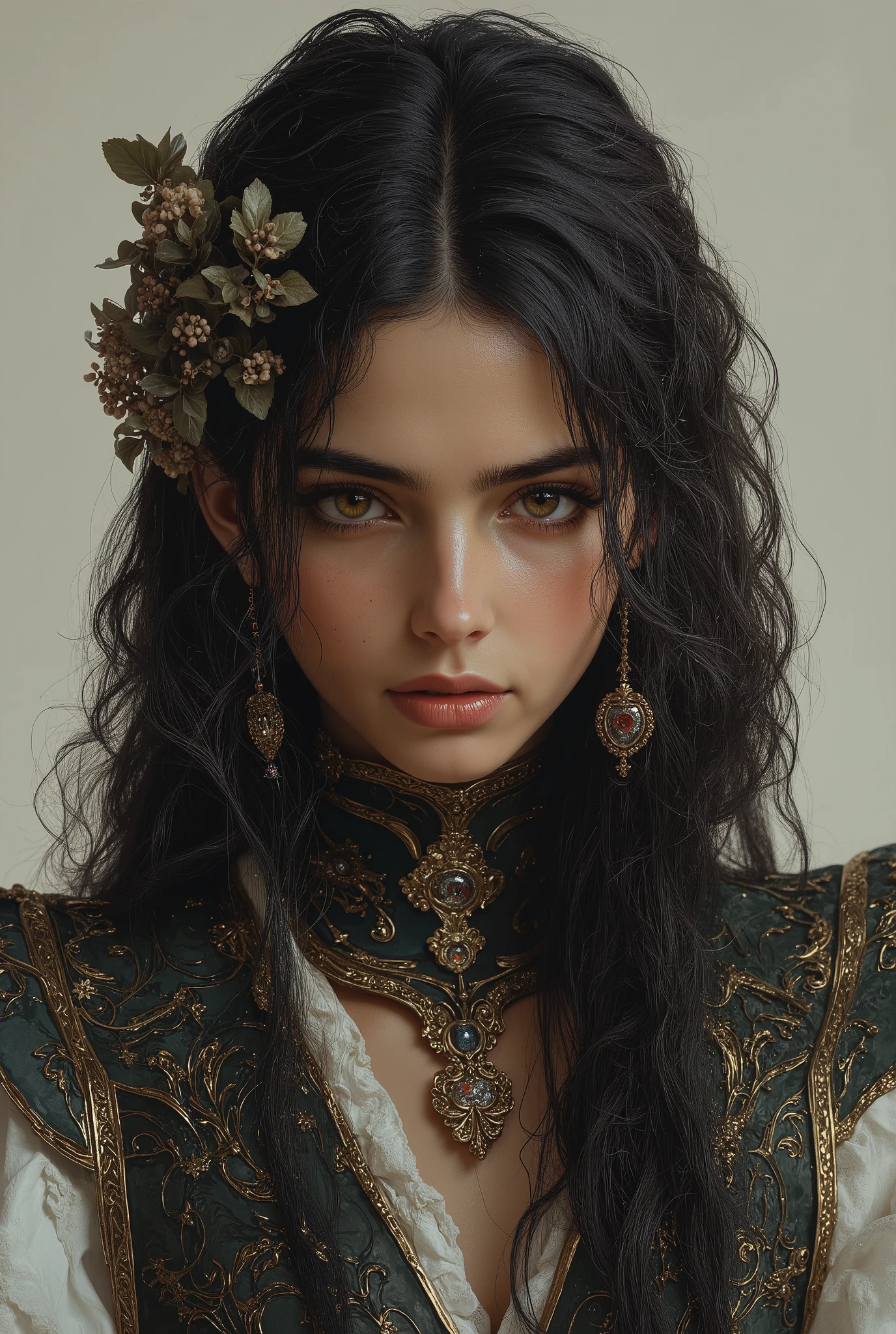 Italian beautiful girl, ultra-realistic , A vivid portrait),(Prompt B:beautiful and dreamy landscape painting),(Prompt C:Dark and gloomy abstract painting)