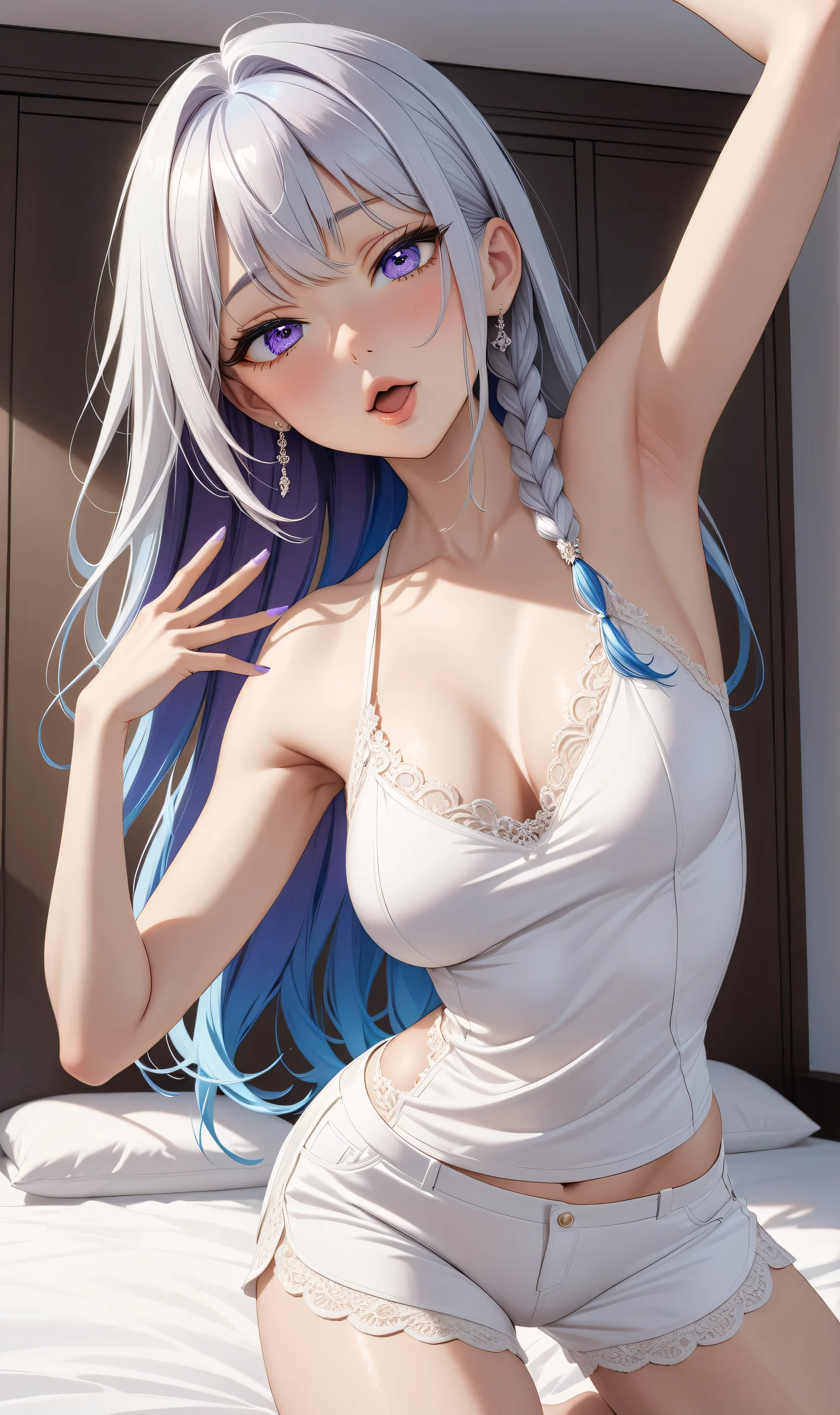 (detailed description) (best quality) anime cat girl sexy lingerie
