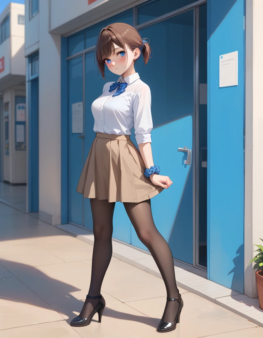 masterpiece, best quality,1girl,young girl,brown eyes,drill hair,happy smile,shiny skin,(nice leg line:1.3),thin waist,huge breasts
BREAK
school uniform,necktie,((pencil skirt)),flat shoes
BREAK
street,crowd,depth of field,looking at viewer,squatting,from above,upper body,legsupsexms