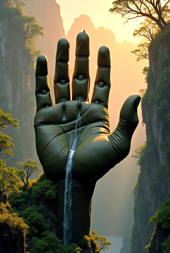 giant hand, buddha palm, world