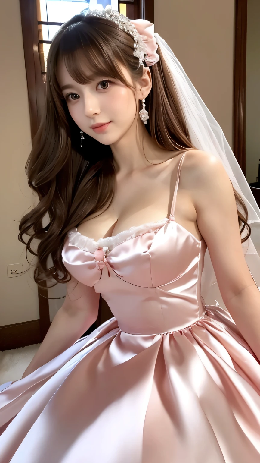 bride、A gorgeous, voluminous wedding dress、Super fat、Big Breasts、Big Ass、Super long straight black hair、Small private room、Sitting on the toilet