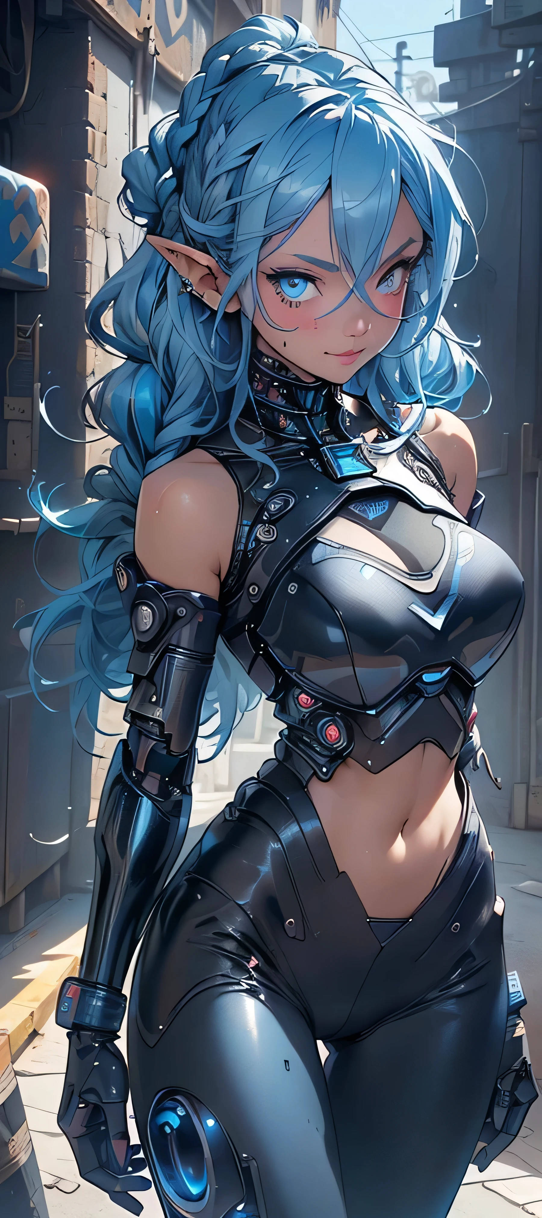 Woman, cabelo azul curto, olhos cianos, Armadura rosa do Autobot, arco, master part, Hiqualidade