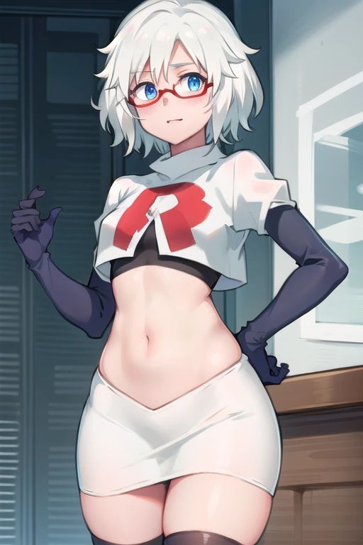 1girl, yamashita, white hair, glasses, masterpiece, expensive quality, very_expensive_solve, big_file size, full color,(completely nude:1.2),pussy,niplles,(vaginal sex:1.3),