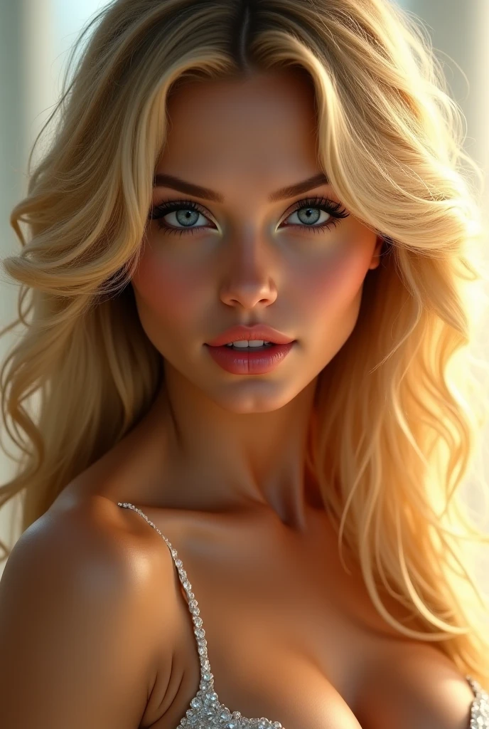 A portrait of a blonde, (makeup:1.4), amazing body, (fit body:1.2), nike outfit, highly detailed fur, natural skin texture, 4k textures, detailed belly, Highly detailed perfect smooth skin, Lightroom, Intricate, Ultra-Realistic, Out There, (HDR:1.3), UHD, (Intricate Detail, Hyper-Detailed:1.1), Cinematic, Photoreal, (Dark Shot:1.2), Dramatic, High Contrast, (Warm Color:1.1) , muted colors, master piece, elegant, sharp focus, sports
