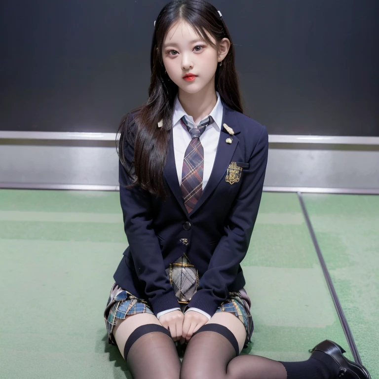 (16k, RAW photos, top quality, masterpiece: 1.2), (realistic, photorealistic: 1.37), 1 girl, Korean, schoolgirl, sailor suit, (open legs)), sitting on a crowded train, big, slender, crotch, full open legs, (round swing sexy mini skirt: 1.3), (white open shirt: 1.3), , See-through underwear, not wearing underwear