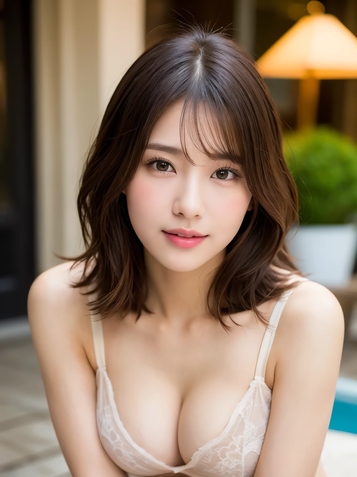 (( topless))C cute nipples、irst Person View, (masterpiece:1.3), High resolution, Super detailed, Highly detailed CG unity 8k wallpaper, Realistic, photo-Realistic, RAW Photos, Beautifully detailed face, Pale skin, Realistic glistening skin, Detailed cloth texture, Detailed hair texture, Perfect body, Beautiful Face, Accurate, Anatomically correct, Highly detailed face and skin texture, Natural neck length, (Beautiful Hands), (Fair skin:1.2), Thin legs, Thin legs, Good teeth alignment, 
break, 
Fine grain, Symmetrical eyes, Light brown eyes, double eyelid, Thin eyebrows, (glossy lips:1.4), (Sleepy face:1.2), (blush:1.3),
break, 
(classy and cute girl:1.3), elegant、Loose tank top emphasizes cleavage、 Toned Abs, Beautiful clavicle, 
(Dark blonde hair, Wavy Hair, Long Hair:1.2), ((Asymmetrical bangs:1.2)), 
break, 
(On the table, (There is yakitori, french fries, salad, and「Takoyaki」 ):1.2), (Sit opposite the chair), ((put your elbows on the table、gently lift your chin:1.3)), 
(in the outdoor 'Biergarten' of Japan at night)), (night), (night), (night), (Upper Body Shot:1.2), View your viewers, from the front,topless