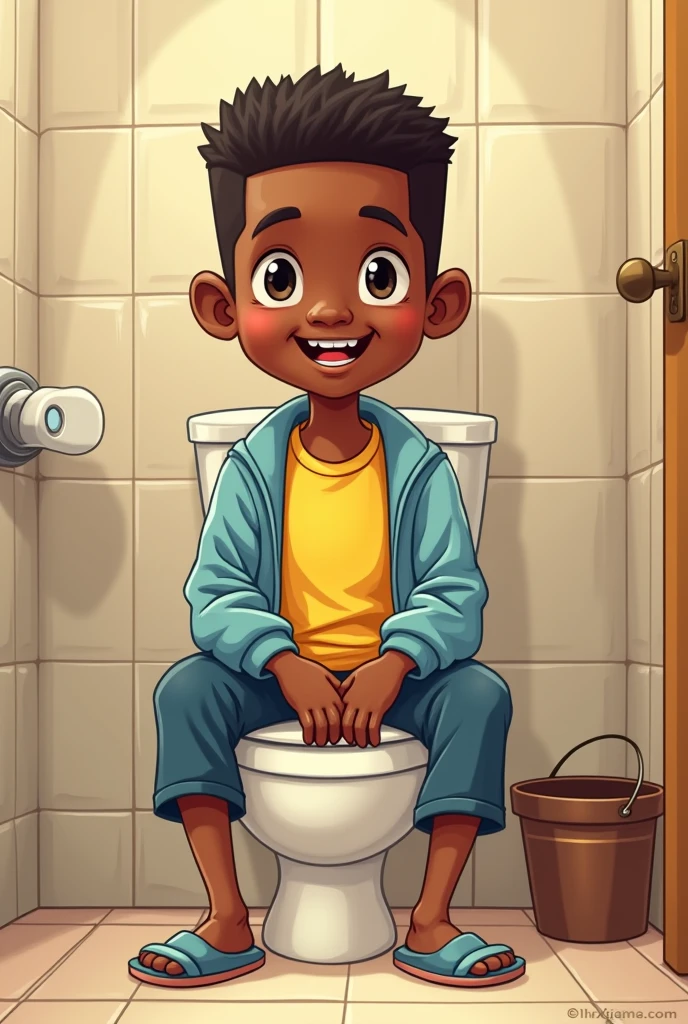 Arafed baby sitting on a toilet with a blue wall behind him, caio santos, Directed by: Samuel Silva, Riyahd Cassiem, maximus jacobs, Directed by: Nandor Soldier, by Almeida Júnior, Jose Miguel Romano Francisca, icaro carvalho, menino bonito, 2 anos, foto do instagram, Reyyan