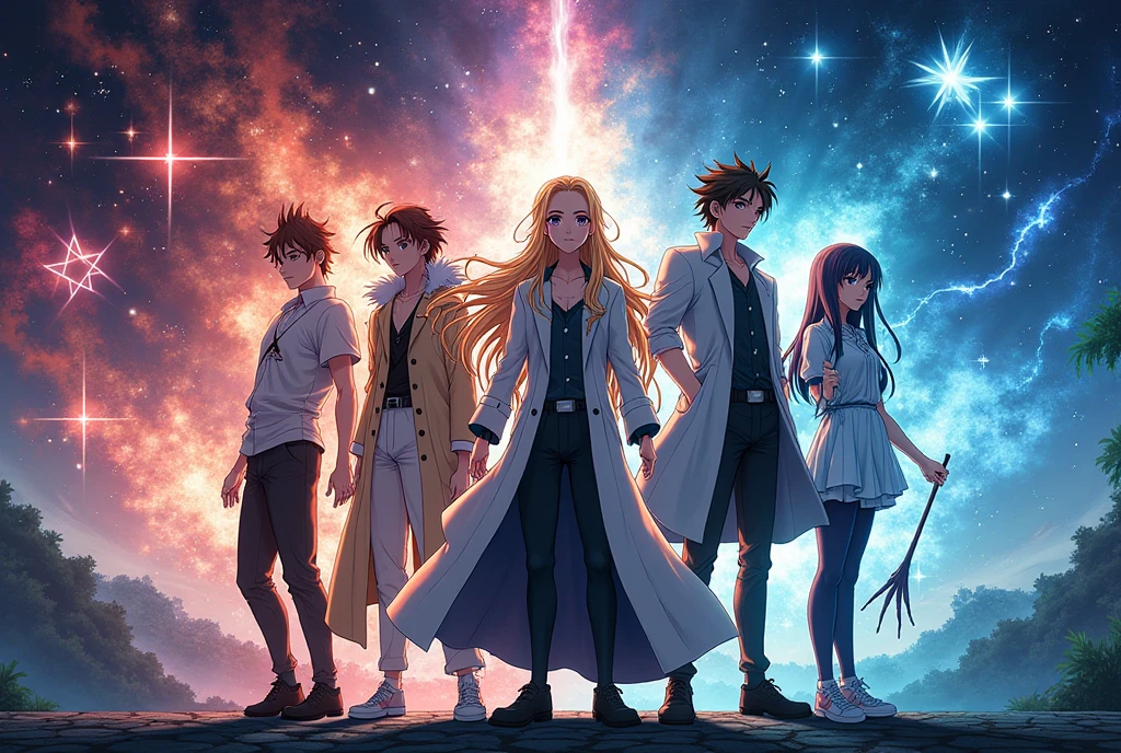 I want pictures of men and women in anime with halos. The halos have different shapes and they have a bit of a futuristic theme. They have a futuristic empire on the moon. The halos are different.