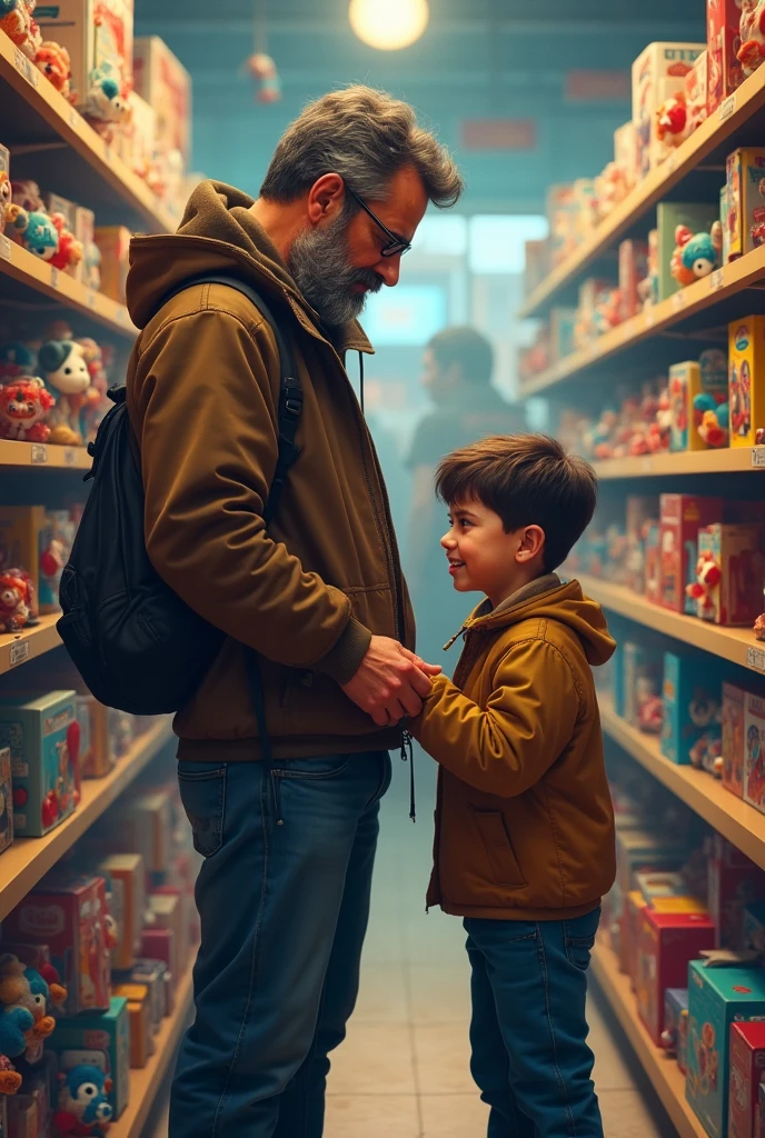 Just as he was about to pay, he noticed a six-year-old boy standing at the counter, holding a teddy bear and speaking to the cashier.