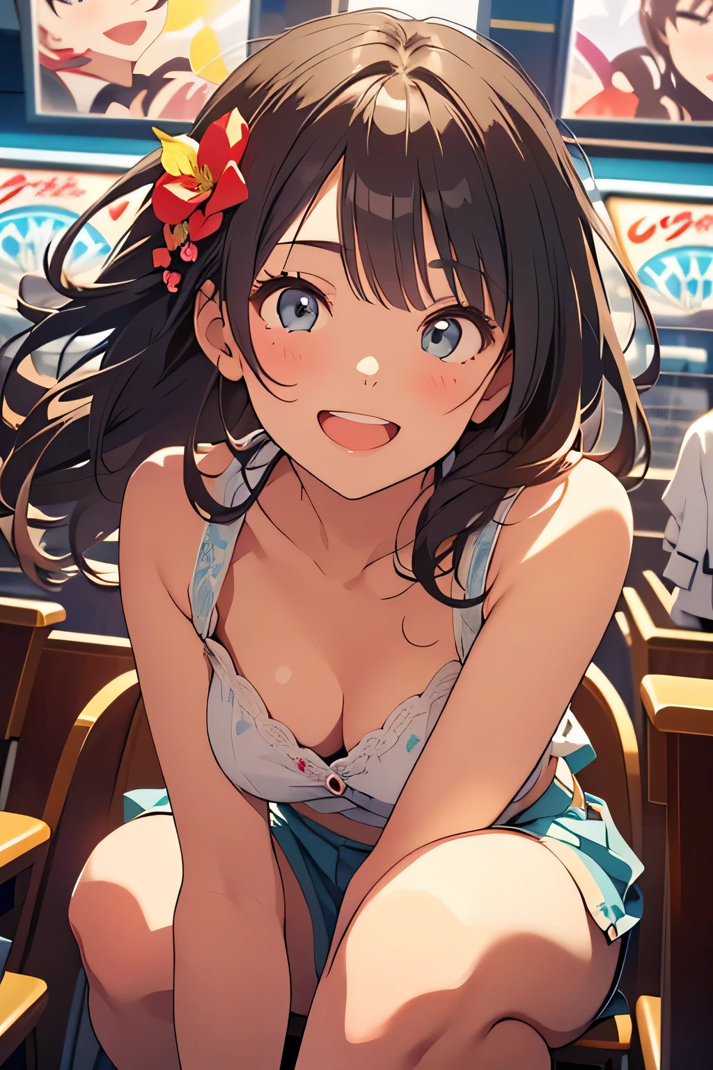 top quality、 high resolution、( high definition:1.2)、 Masterpiece、 detailed background、age beauty、 big size、( highly detailed faces at a pachinko parlor:1.4)、 detailed expressions 、( Details:1.2)、 anatomically correct、
In the forest where the snow melts 、 the crouched down and stared at the yellow fukujugusa 、
「 wow... it looks like spring has arrived !」 and laughing happily 、 softly reaching out 、
even when the cold wind blows 、 The smile fluttering like a flower seemed to herald the end of winter、 cute
