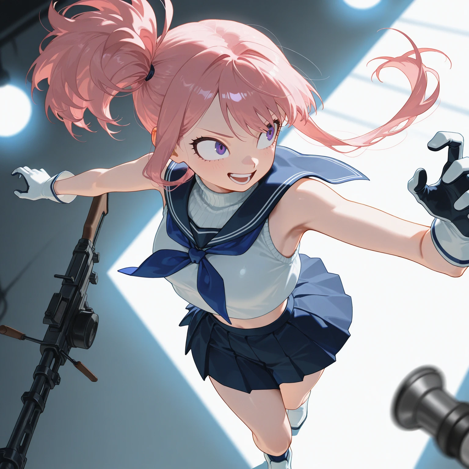 <High precision><high resolution>girl(Cool)(Be cool),Guitar vocals,Black mini skirt,short cut and ponytail,Music Stage,Sing passionately,Heat,Kiso Kai Ni(Fleet Collection),Ryo Yamada