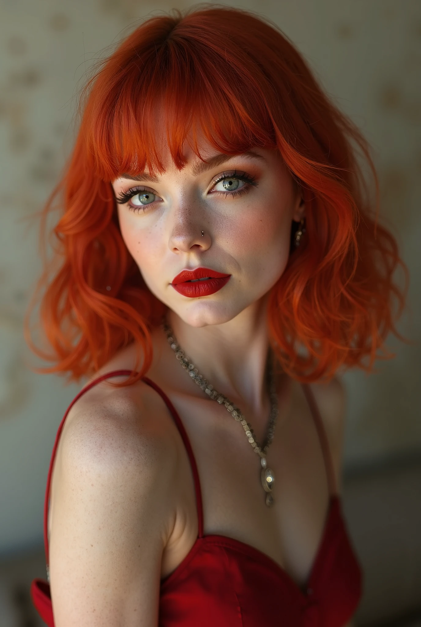 Transvestite woman red-haired feminine traits