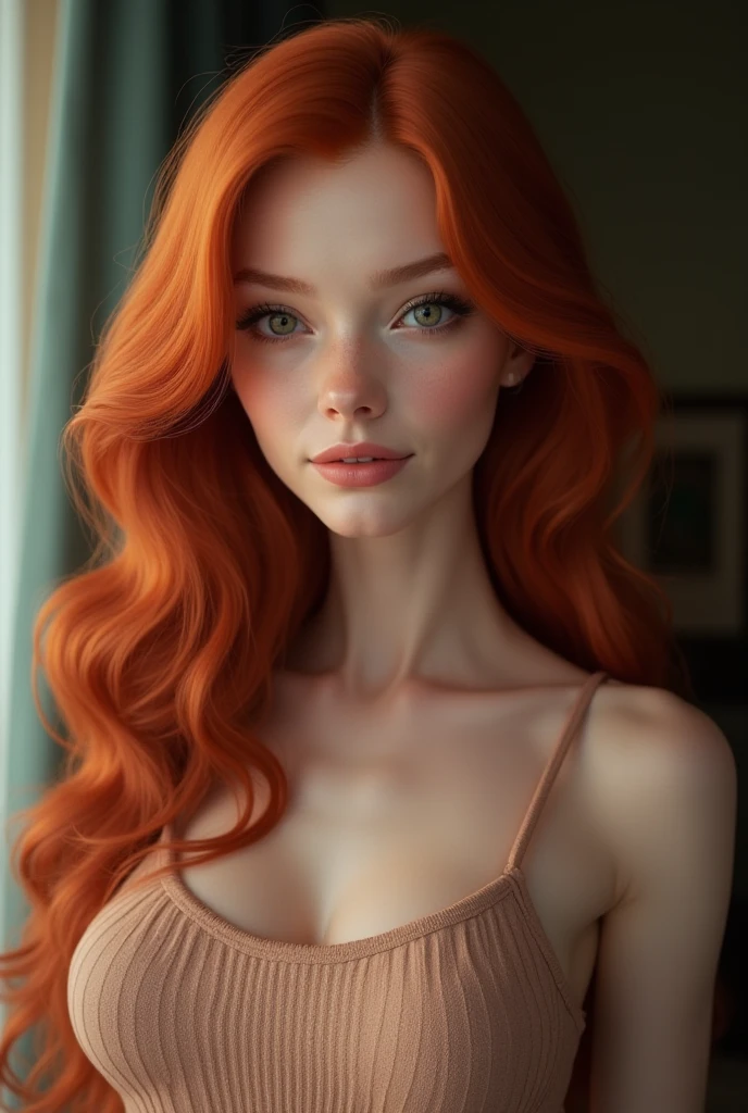 pelirrojo haired woman with large breast laying on green couch, with pale skin, con pelo rojo rizado, amoranto, pelirrojo girl, cabeza roja, beautiful pelirrojo woman, con pelo rojo y ojos verdes, pelirrojo woman, diosa pelirroja, she is pelirrojo, better known as amoranto, pelo de jengibre salvaje, pale skin curly blonde hair, pelirrojo, pelo ondulado de jengibre