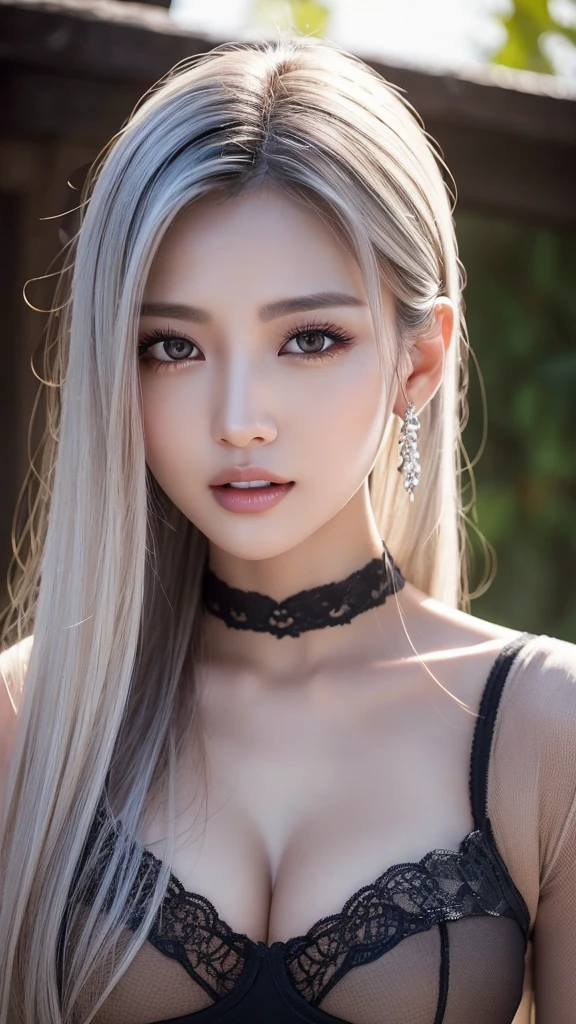 (((masterpiece))), ((best quality)), detailed, solo, 1girl, (((alex grey))) blonde, 18 years, black lingerie, stockings, seductive pose, ((small breast)), (small cleavage), (narrow hips), (narrow waist ) (looking at viewer:2), absurdly long hair, long eyelashes, eyeshadow, small face, big eyes, bare shoulders, high contrast,ultra-high-definition, outstanding details, 8K, Blush face, attractive collarbone, sexy shoulders, blushing cheeks, nikon z9, 30mm lens, sharp focused face, f/4, iso 200, shutter 1/250, beauty light, medium shot, raw ,intricately detailed, award winning photograph, good contrast, high sharpness, facial symmetry, bokeh, ultra-detailed
