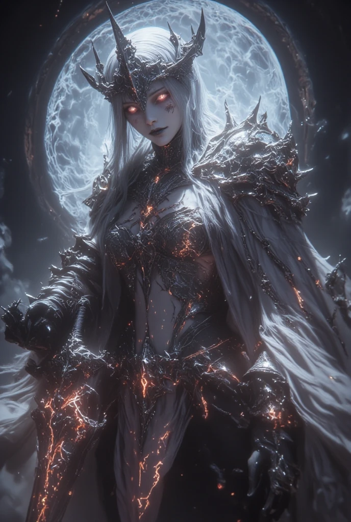 (masterpiece, best quality), (Photo realistic), 1lady, solo, (white Scales, scaly body), halo, wings,fallen angel, green eyes, (dragon, art by hermann nitsch, zdzislaw beksinski, dariusz zawadzki, giger), big breasts, naked, white long curly hair, beautiful, realistic pretty face, Night elf, demonhunter, big voluptuous breasts, nipples, erect nipples, areolae, wide hips, sexy curves, fangs, dense long eyelashes, heavy thick makeup and eyeshadow, blindfold, skimpy sexy leather armor, glossy shiny pantyhose, high heel boots, resting in her coffin, ultra high detailed, evil smile, horror \(theme\), elaborate, dramatic lighting, photo realistic, ray tracing, cinematic lighting, Fujicolor, 8k, hd, highres, high quality, best quality, award winning, super detail, anatomically correct, Full body image, masterpiece, warcraft emerald nightmare,qqqqqq