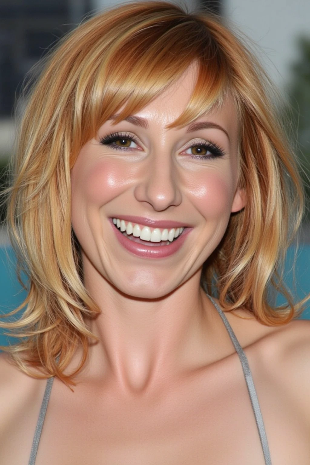 ((realism)), extremely high quality RAW photograph, detailed background, intricate, Exquisite details and textures, highly detailed, Photo of Kari Byron on the mythbusters set, wearing tight jeans and a tank top, ultra detailed photograph, warm lighting, artstation, 4k, sharp focus, high resolution, detailed skin, detailed eyes, 8k uhd, dslr, low harsh lighting, high quality, film grain, Fujifilm XT3,