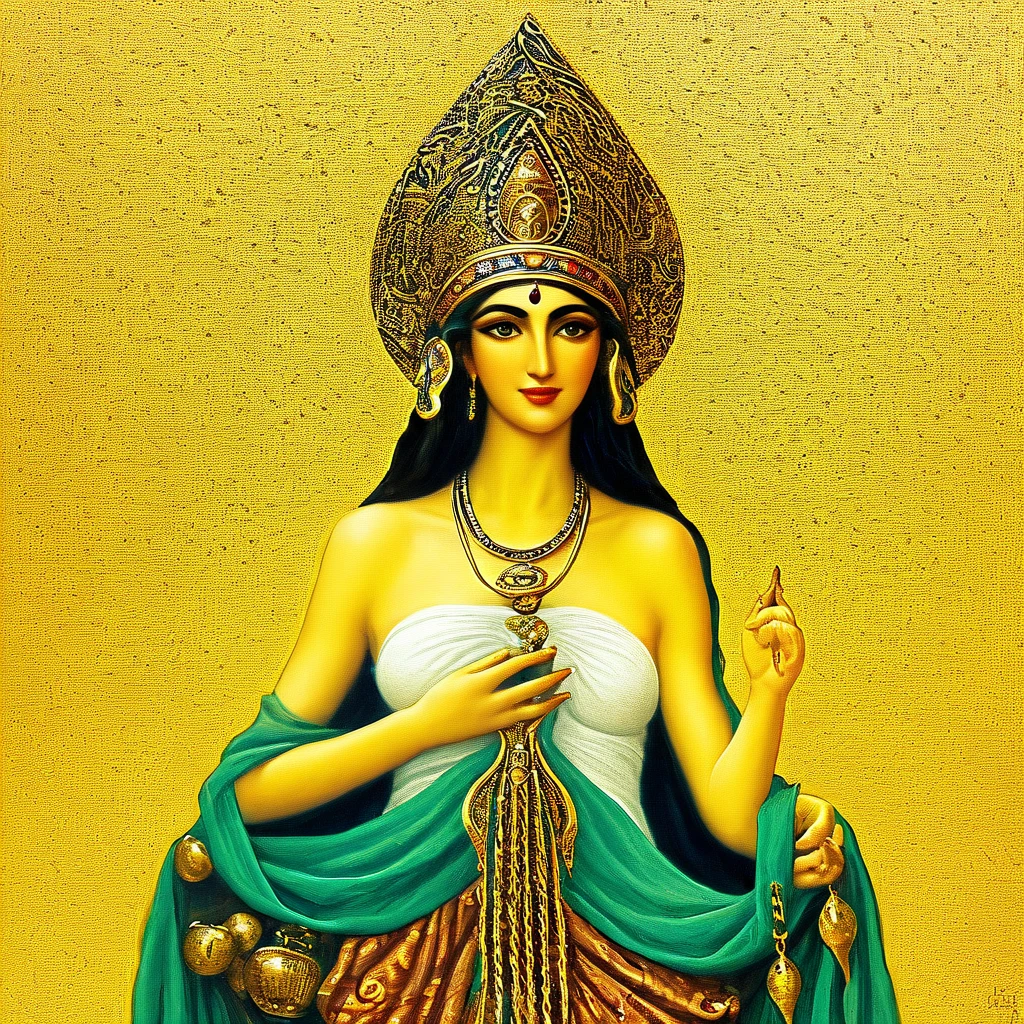 Front view of the goddess