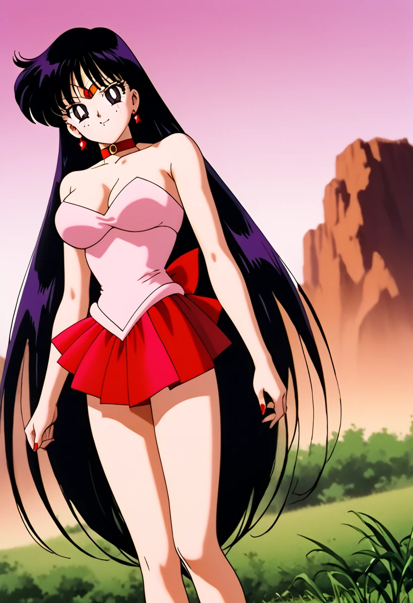 score_9, score_8_up, score_7_up, Thornhex, black hair, red highlights , SD90style, retro artstyle, source_cartoon, red nails, blue eyes, red lips, , long hair, looking at viewer, breapstick, makeup, upper body, smile, ass pussy, m be