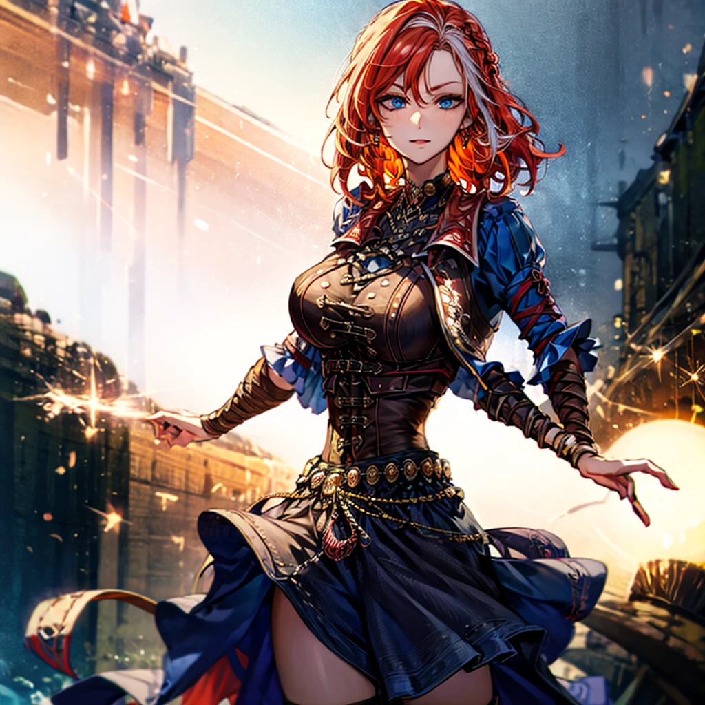 <lora:Shadow Isles:0.8> Shadow Isles,, ultra detailed, masterpiece, best quality, aesthetic, detailed,, solo, 1girl, red hair, orange eyes, amber eyes, swept bangs, parted bangs, <lora:LowTwintailsHelper:1> low twintails,
short hair, medium hair, small breasts, <lora:Tsurime3:1>, (tsurime:1.2),, leggings, leather jacket, long shirt, combat boots, hoodie,