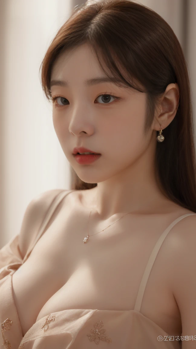 ((((upper body shot)))),(((nude))),(((nipples))),(((sagging breasts))),Ultra-high resolution,big eyes,Japanese,(forehead),(a girl),(1 girl),(baby face),((lolita)),((13 years old)),((cute)),pretty,earring,((facing at viewer)),(long hair),necklace,((facing front))