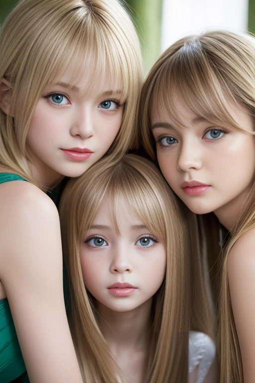 Three friends together, one is blonde with big hair, another brunette and one has curly hair