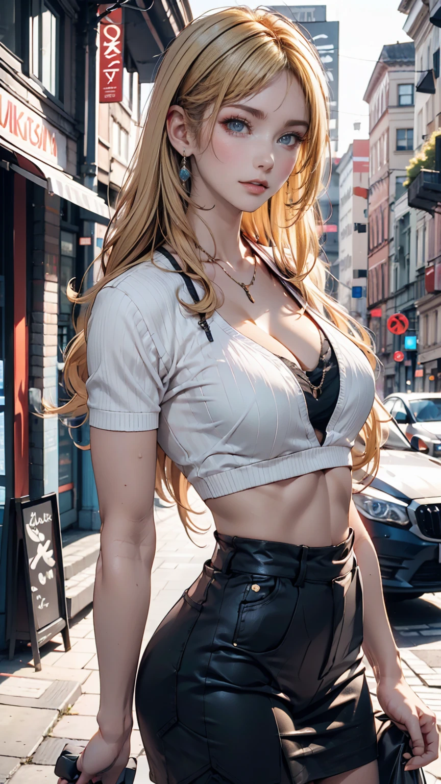 (ultra realistic,32k, masterpiece:1.2),(high detailed skin:1.1),( high quality:1.1),
<lora:Momoko_PPGZ:0.8>ppgzmmk, long hair,sulking, blonde hair, hair bow, blunt bangs, ponytail, red eyes, bright pupils, tank top, tank halter, leggings, city park, palms, sunshine, blurry background,,(looking at viewer, Bend forward:1.1),, huge breast,large breast,<lora:add_detail:0.75>,
(dynamic lighting:1.1),