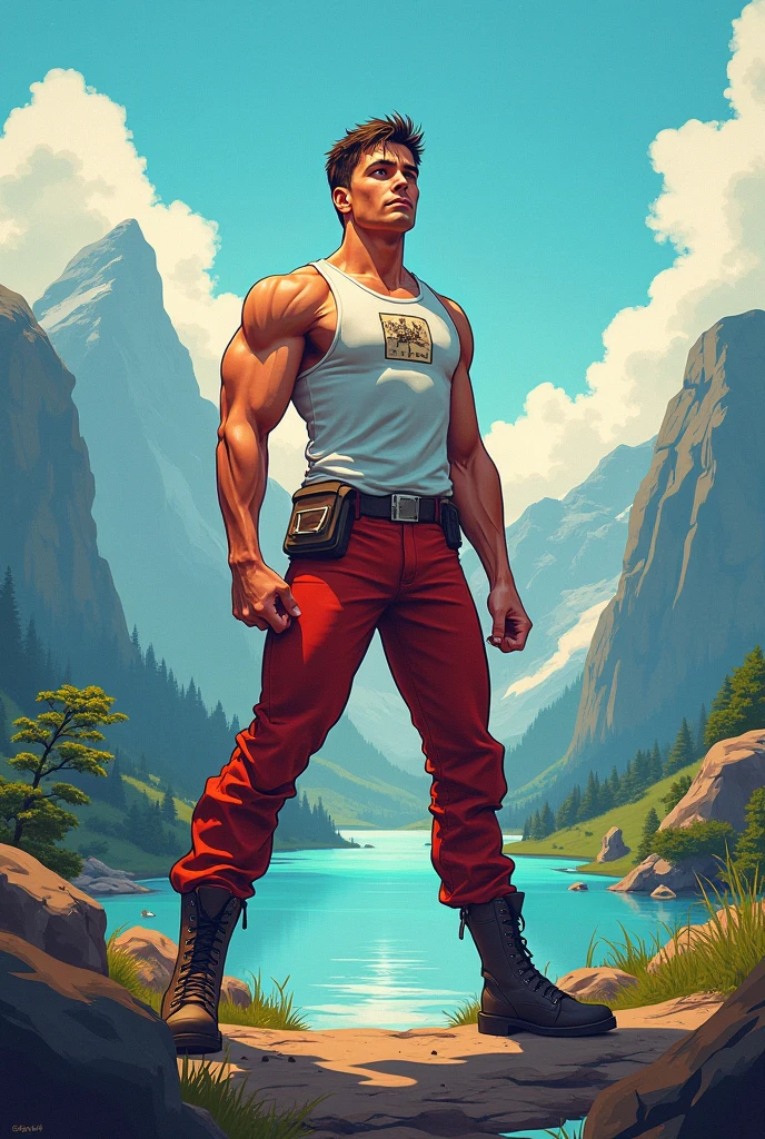 masterpiece, (full body:1.7), facing camera,the most beautiful image ever seen,
a (male:1.2) (Popeye) on the tropical shore of the last world flooded by the land in the near future,
(white striped sailor suit), sailor hat, strong, anchor tattoo, strong upper arm,
wasteland, （Diesel punk:1.2）,Dark background，Focus on the face，
Masterpiece, best quality,  insanely detailed,perfect face, detailed pupils and eyes,
splash art by Greg Rutkowski, artgerm, loish, ilya kuvshinov, Yoji Shinkawa, game concept,
global illumination, Simple background, depth of ﬁeld