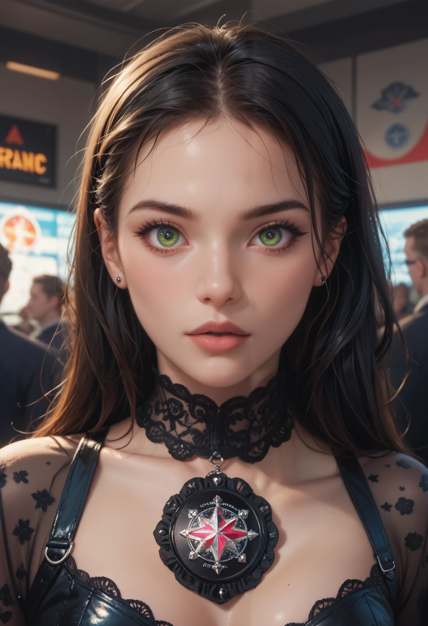 16k, black card technic, gothic ambulance, awe effect, masterpiece, background of pleasant pattern, detailed texture, bright vibrant colors, contrasted, cine drama light, (ousmane sow: 0.8), (ashley wood: 0.4), (jae lee: 0.5), (joe chiodo: 0.5), (zentangle: 0.2), green, red, yellow, amber, 
