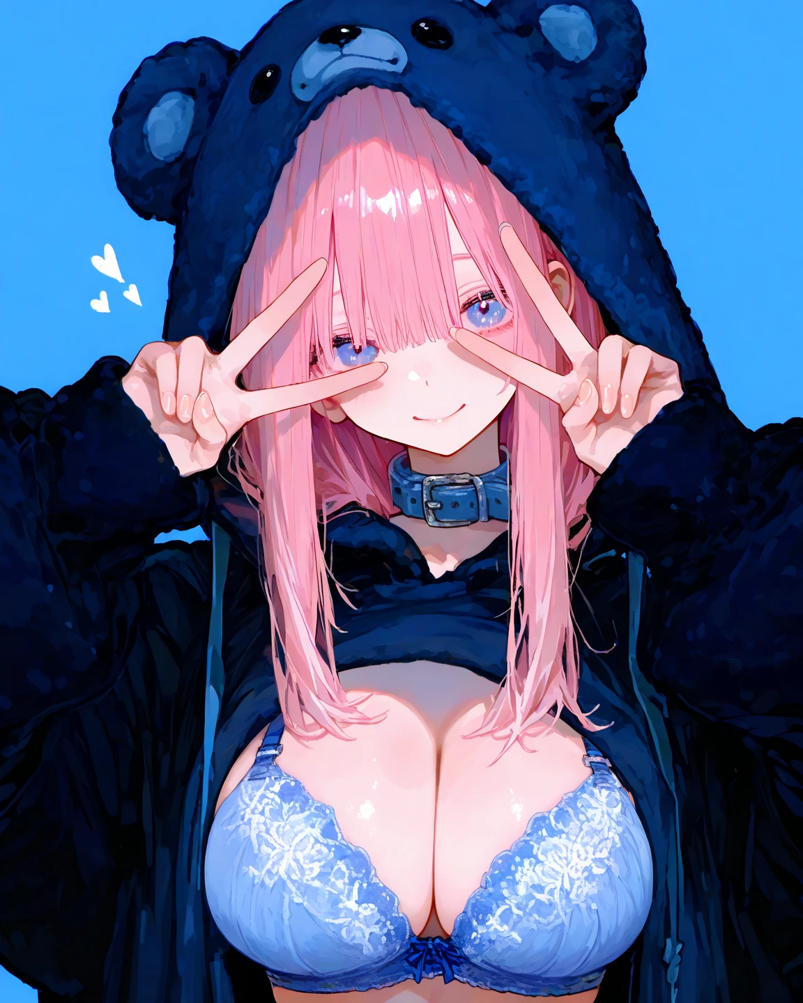 NSFW,Sexy clothes、Very beautiful and Shining Eyes、Shining Eyes、((1 girl))、Large Breasts、Big Mouth、high school girl、Small breasts、Cat ear、Transparent pink short hair、scarf、7-year-old girl