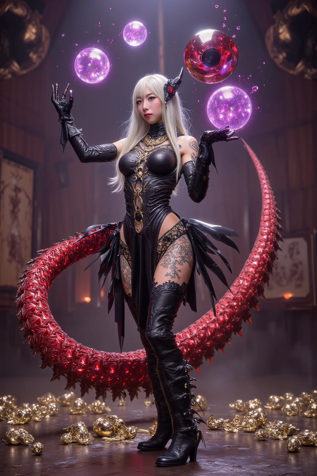 ((World of Darkness)),Professional , masterpiece、top-quality、photos realistic , depth of fields 、(((Fight dragons))),(Dragon Black Metal Body:1.9),(Latex Blue、(cleavage of the breast),(Fight dragons)、Full Body Angle、(((Particles of light))),(Micro Bikini Armor:1.7),Gorgeous gold weapons ,(Fight dragons)、Seductive look、The face of the dragon is out、(blood splattere、Armpit、((((With a magic wand))), ) , (((Wearing a black latex wizard hat))),(demonic wings) ,((a blond))、(Castle background)、((Gangle's forest background))、Beautiful Caucasian beauty、1a person、Armpit、dynamic ungle,(((Detailed Gold Dragon Wizard Hat)))、Smaller head、A smile、Castle background、Thin and beautiful female hands、cleavage of the breast、Soldier in iron armor on background、Mystical expression、Light Effects、intense fighting、Wind-effect、magic circles、With the legendary magic wand、Dragon's tail、explosions、Toostock、Toostock、(Beautuful Women),