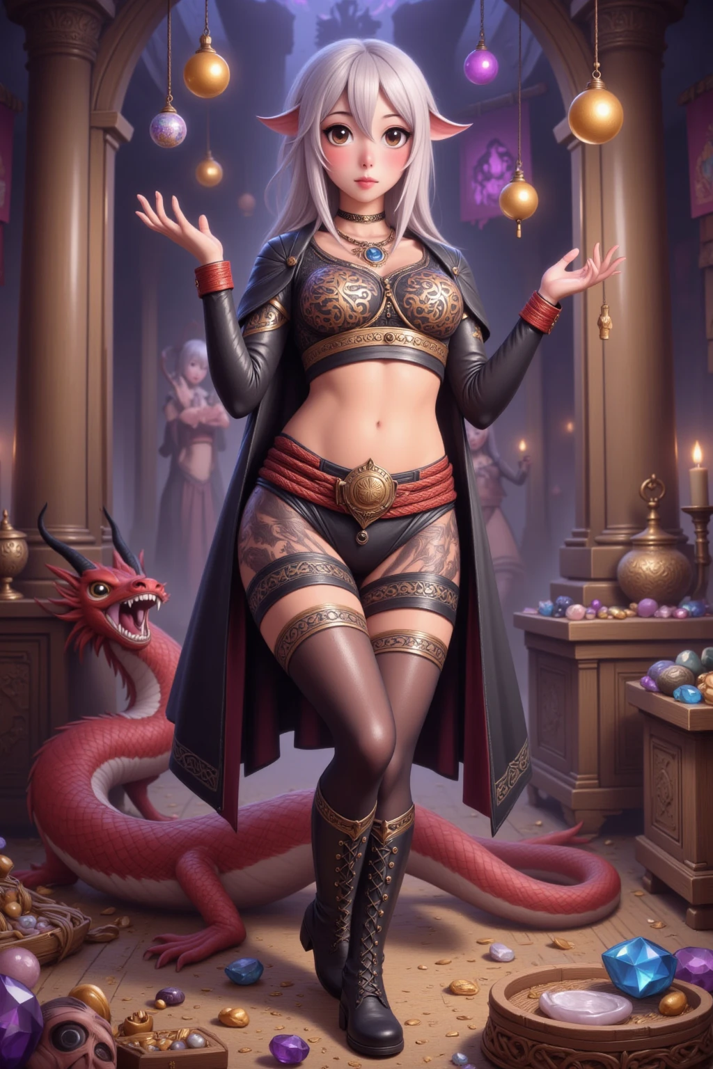 gorgeous woman, arabian genie, mystic aura, sexy, smoke