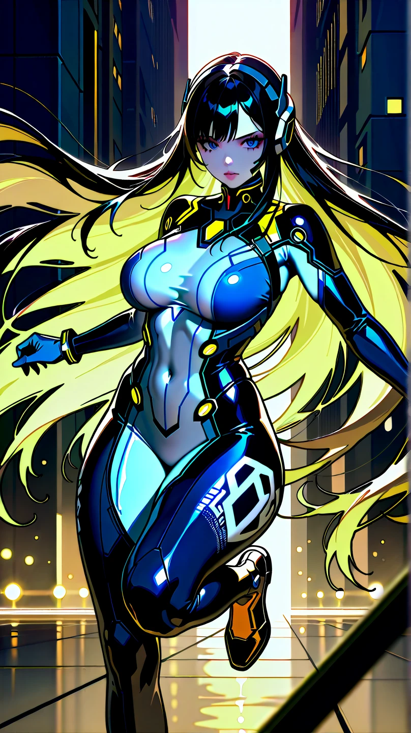 1girl,(concept art:1.0),(Taimanin Asagi style:1.3),woman wearing a bodysuit,(big eyes:1.3),(beautiful face:1.3),(small nose),(thin smile),(The background is the moon:1.1),(from below),masterpiece,8k,Super detailed.High resolution