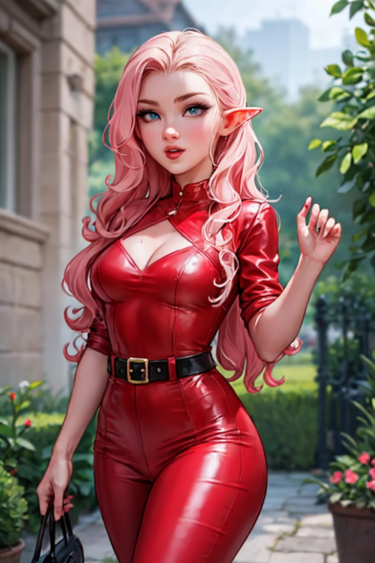 <lora:mlp_fluttershy:1>, (masterpiece, best quality:1.2), full body, solo, 1girl, mlpfluttershy, (thirty years old, adult), (long messy pink hair), ((aquamarine eyes:1.4)), thick sexy eyeliner, long sexy eyelashes, (cute:1.6), (pretty:1.6), (beautiful:1.6), (sexy:1.6), (happy:1.2, loving smile:1.2), faded yellow skin, light pink eyeshadow, (small breasts:1.6), ((elf ears:1.2)), looking at viewer, <lora:darkmage-fe-richy-v1:1>, (darkmage:1.4), (bodystocking:1.4), library background