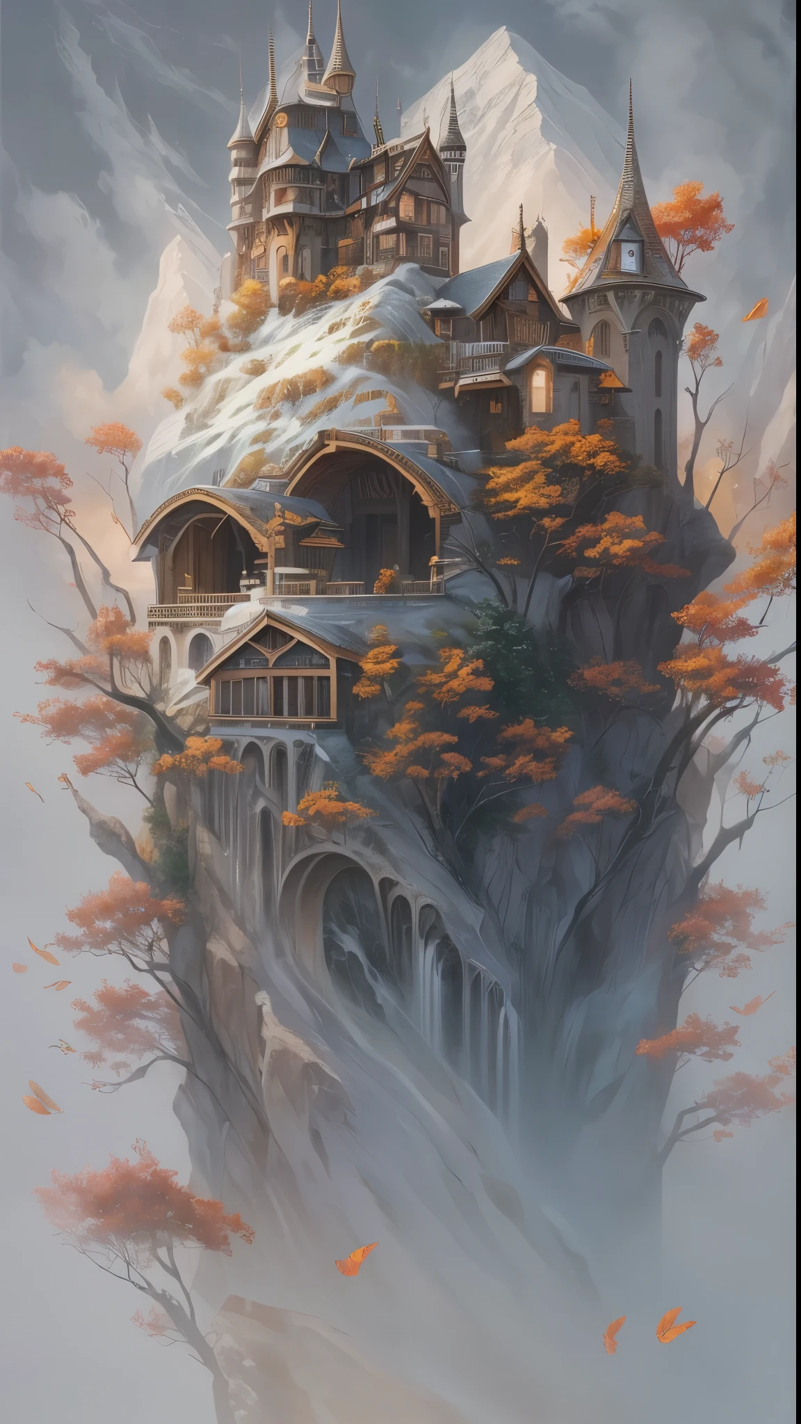  Excellent Oil Painting of a Summer Mountain Landscape ,  vibrant colors,  spectacular dramatic expression in powerful style,  A small village below your eyes , Gothic Castle at the Top of the Mountain , Rivers and mountains 々, 
BREAK Masterpiece,  top quality,  top qualityの,  intricate details , Ultra-clear,  Occlusion Environments ,  realistic shadows, author: bastien lecouffe deharme, 8k, Oil Art,   top quality, Deep Shadow, 8k,  DSLR ,  Kodak Ector 100 ,  like Fujifilm XT3 , F4, 1/800s, ISO100, born 