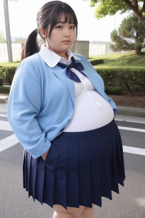 (best quality:1.1), (masterpiece:1.4), (absurdres:1.0), portrait,
1girl,yamanobe tomo, purple hair, red eyes, medium hair, huge breasts, ((huge pregnant)), (school uniform:1.3), blue skirt, hairband, looking at viewer, classroom, (blush:1.1),on d850 film stock photograph 4 kodak portra 400 camera f1.6 lens rich colors hyper realistic lifelike texture dramatic lighting unrealengine trending on artstation cinestill 800 tungsten, smile
