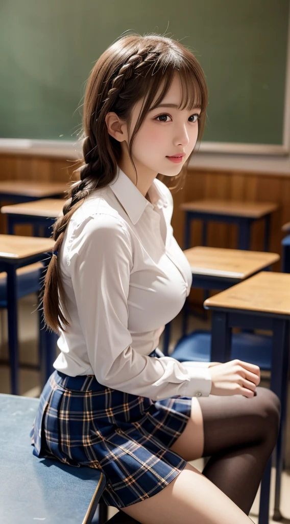 1 Girl,classroom,Soft Light,Chinese Beauty,Tight Fit,dress,Dark-haired,long hair,