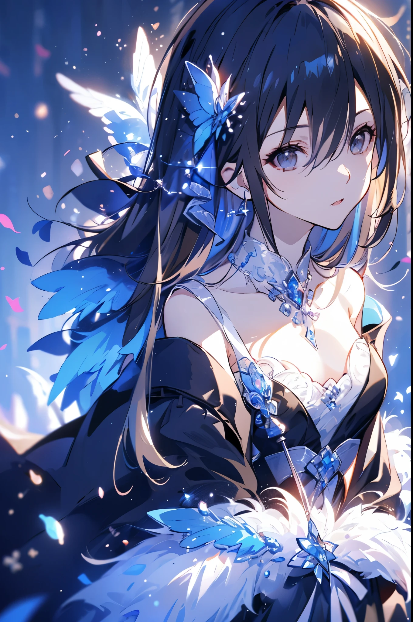 Best Quality , high resolution,、 Brown Eyes 、High Aims、 Dark hair 、( long hair:1.3),( Straight Hair :1.3)、( bangs:1.3)、 Seventh Life 、look up、 浓密下睫毛 、 Black Lace Dress
long hair , Kirito ,Big Chest(d), Chest,
